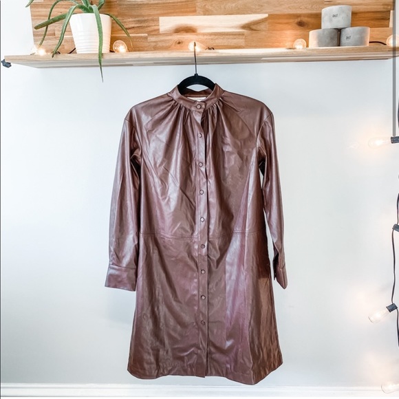 Rachel Comey X Target Long Sleeve Faux Leather Button-Down Dress - Picture 4 of 7